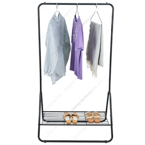 Floor Standing Coat And Shoe Rack Metal Garment Rail Clothing Display Hanger Stands Clothes Rack For Bedroom Home