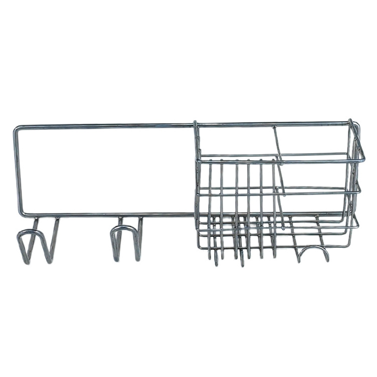 Modern Adhesive Steel Wire Iron Shampoo Storage Caddy Basket Bathroom Shelf Wall Mounted Hanging Without Drilling Shower Rack