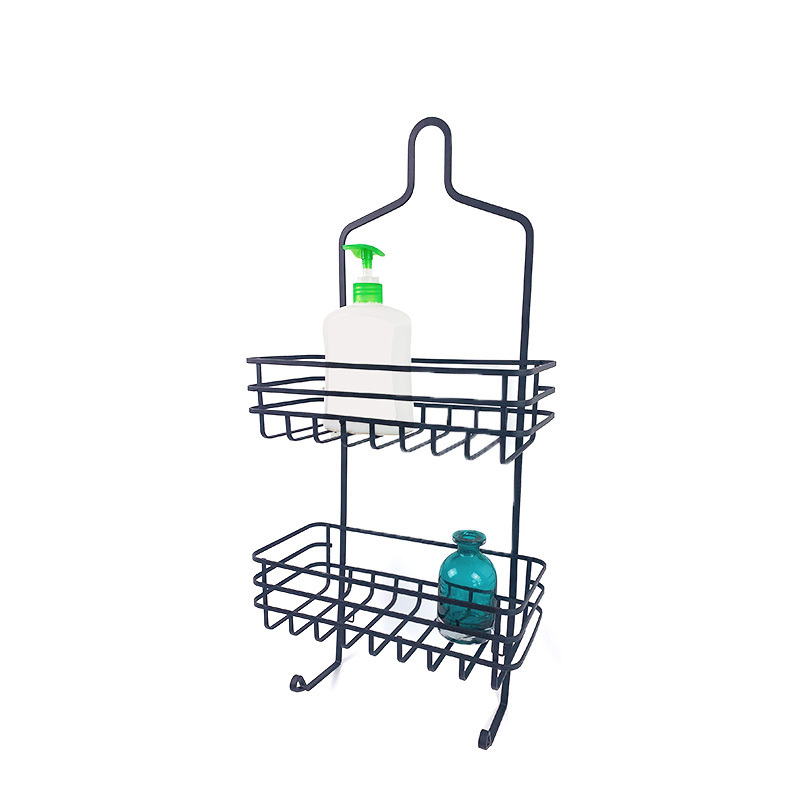 Rustproof Hanging Shower Caddy Basket Bathroom Storage Shelf Rack Black Wire Shower Organizer