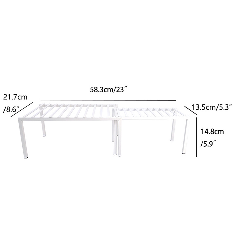 Kitchen Metal Cabinet Counter Organizer Rack Wire Pantry Spice Holder Expandable Storage Shelf