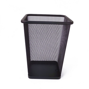 Office Kitchen Rubbish Waste Bin Commercial Bathroom Round Metal Mesh Dustbin Garbage Can Trash Cans