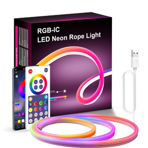 app control neon strip light rgb color changing smart wifi led strip lights with remote for home lighting