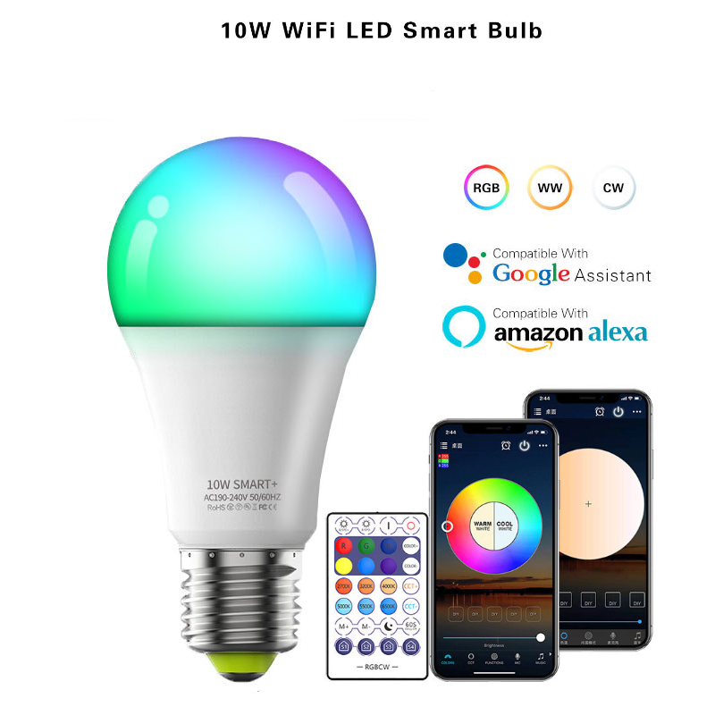 hot sales led home decoration tuya smart light bulb app control 2700k-6500k rgb wifi lamp e27 led lamp led smart light bulb