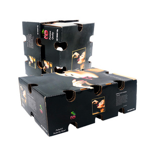 Custom fruit vegetable packaging cartons boxes cherry mango packing folding corrugated cardboard boxes