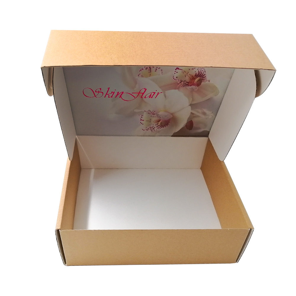 Recycled custom ecommerce express packaging brown kraft paper box die cut corrugated shipping box