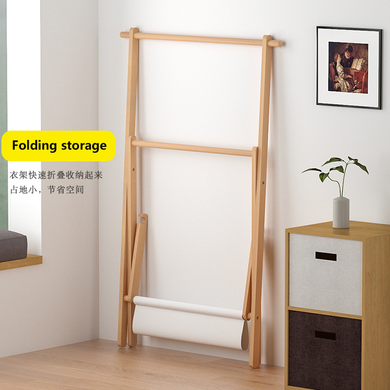 Bedroom Household Simple Double-Pole Shoe organize combination Double-Layer Storage Suitable Floor Foldable Coat Rack Hanger