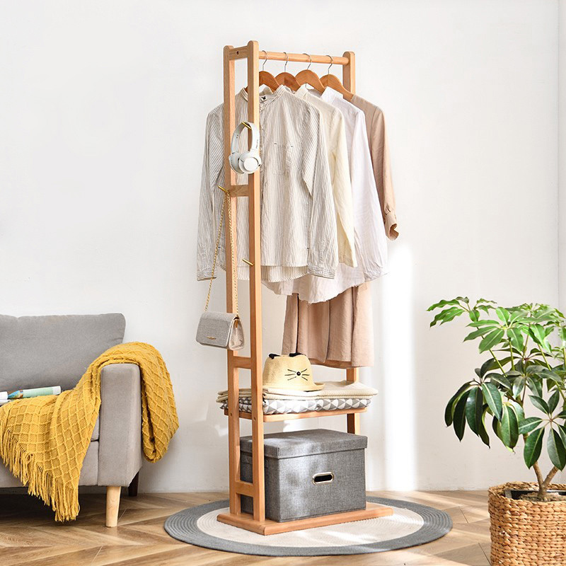 Coat Stand with Hooks for Scarves Bags Umbrellas Stand Enterway Hall Tree for Coats JacketsHats Freestanding Wooden Coat Rack