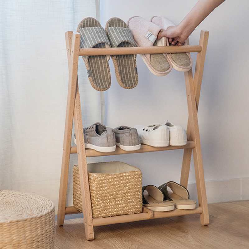 living room furniture modern boutique vertical slim wooden foldable stands organizer shoe rack cabinet