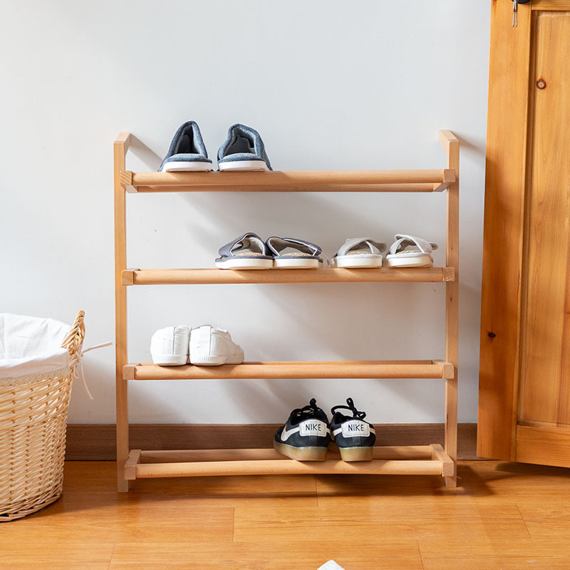 home livingroom solid wooden layered wall mounted shoe display stand rack organiser shoe divider shelf