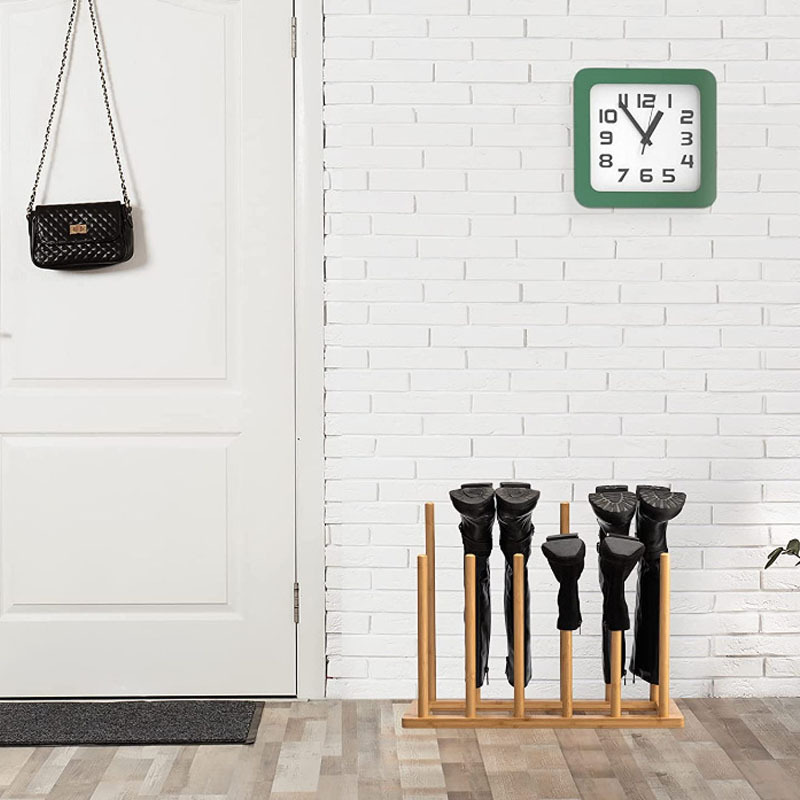 Solid Wood Freestanding Boot Rack with 12 Tall Posts Entryway Rain Boot ...