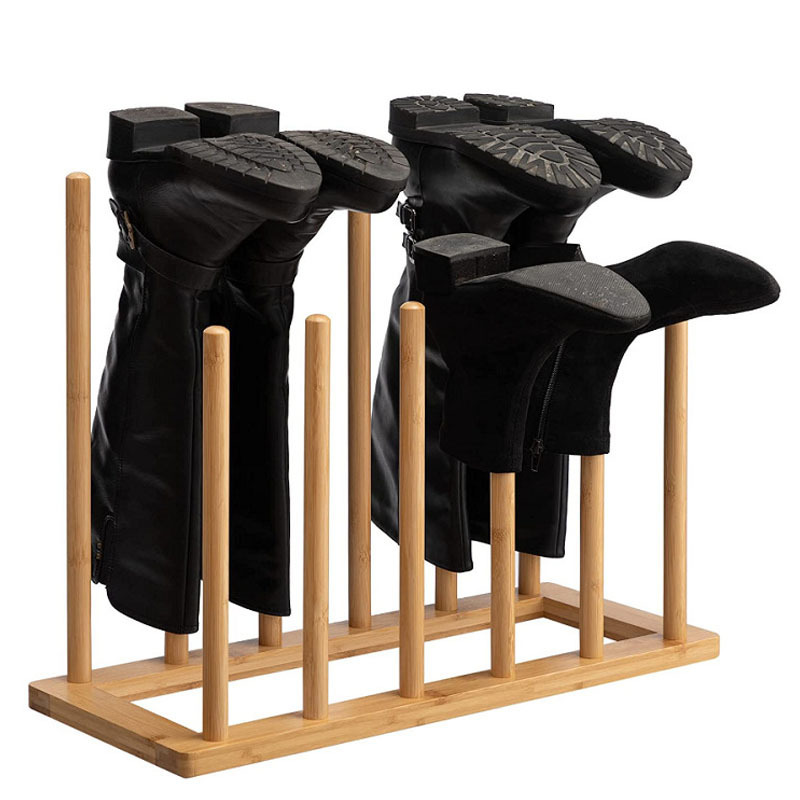 A Timber Boot Rack Solid Wood Freestanding Boot Rack with 12 Tall Posts Entryway Rain Boot ...