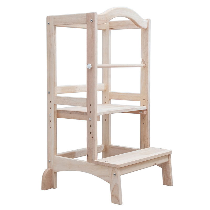 Children's Hand-washing Stool Adjustable Height Learning Tower Kids Kitchen Helper Step Stool  Wooden Montessori Learning Tower