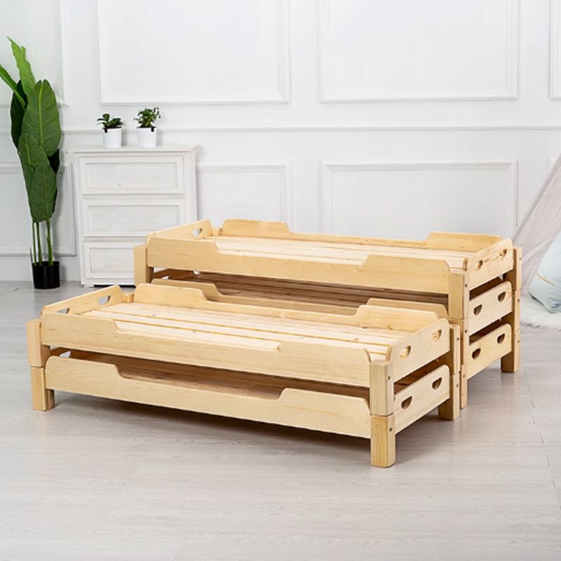 Kindergarten Daycare Bed Hosting Solid Wood Cot Children Special Stacking Baby Special Bed Single Bed