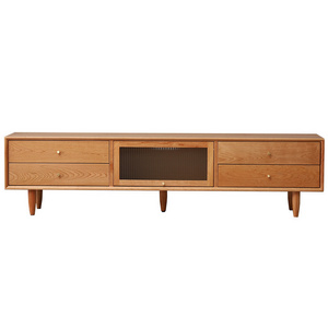 Customize Factory Price Modern Living Room Furniture Cherry wood TV Stand Cabinet With Drawers