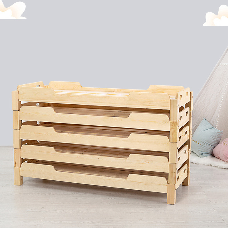 Kindergarten Daycare Bed Hosting Solid Wood Cot Children Special Stacking Baby Special Bed Single Bed