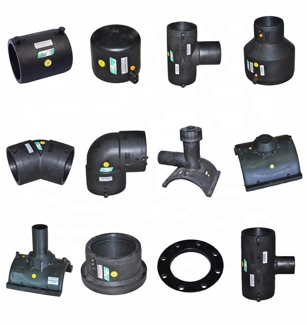 High quality pn12.5 butt fusion cross elbow tee hdpe pipe fitting 4 way pipe fittings