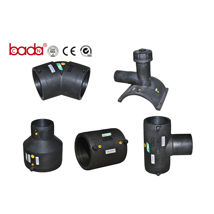 High quality pn12.5 butt fusion cross elbow tee hdpe pipe fitting 4 way pipe fittings