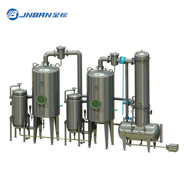 Jinbang syrup liquid vacuum multiple double effect evaporator for milk juice concentrator