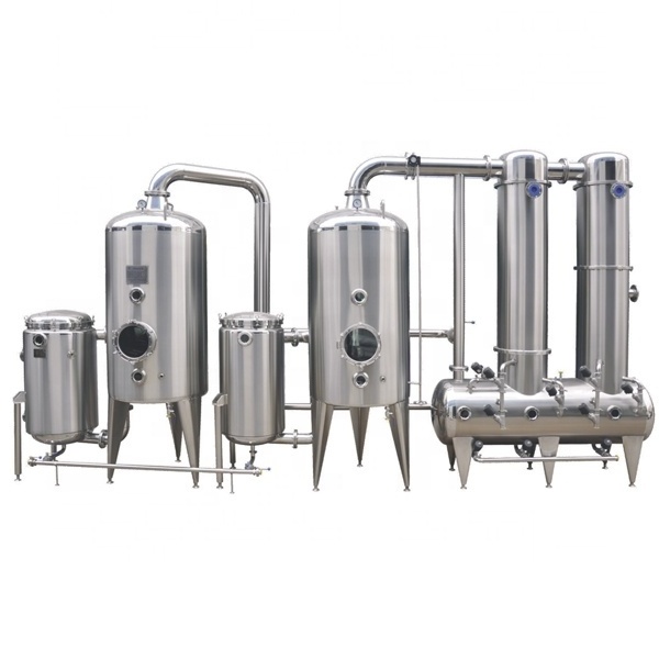 Jinbang syrup liquid vacuum multiple double effect evaporator for milk juice concentrator