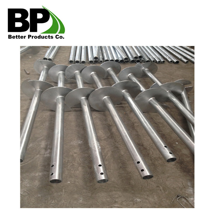 Galvanized steel push piers