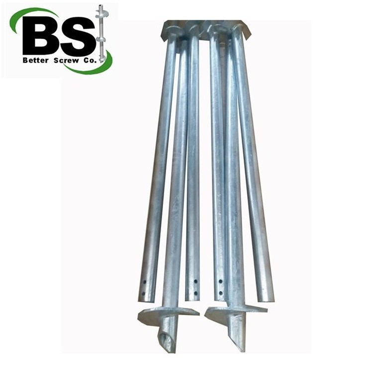 Galvanized Solar Ground Foundation Spike Anchor Screw helical piles for Solar bracket installation