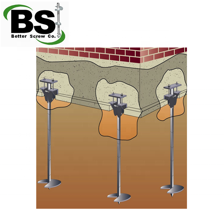 High quality anchor screw square shaft helical piles for underpinning foundation