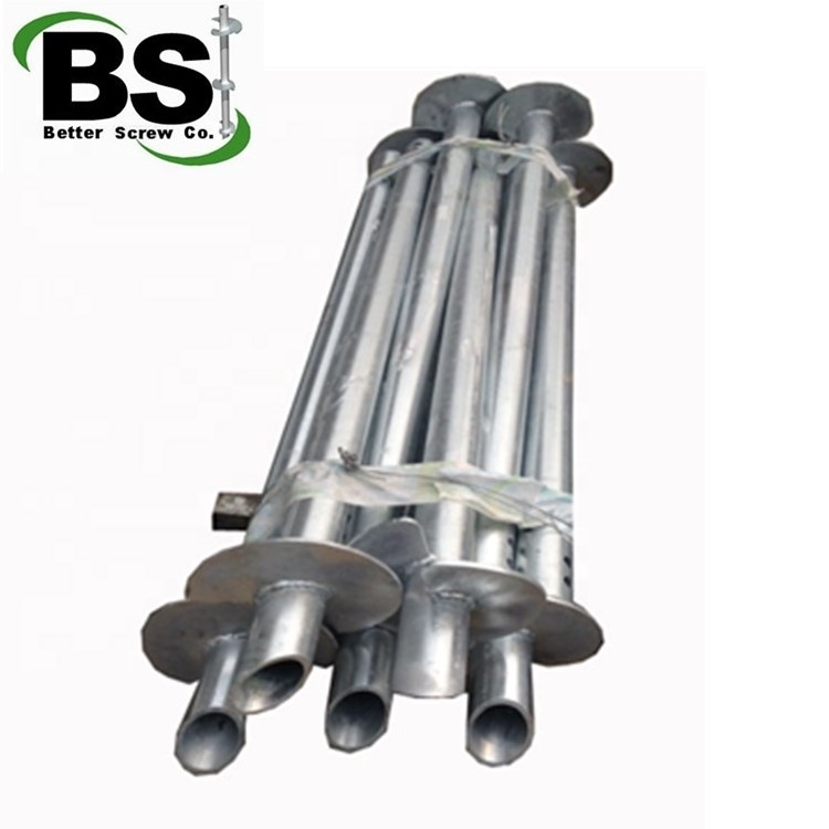 Galvanized Solar Ground Foundation Spike Anchor Screw helical piles for Solar bracket installation