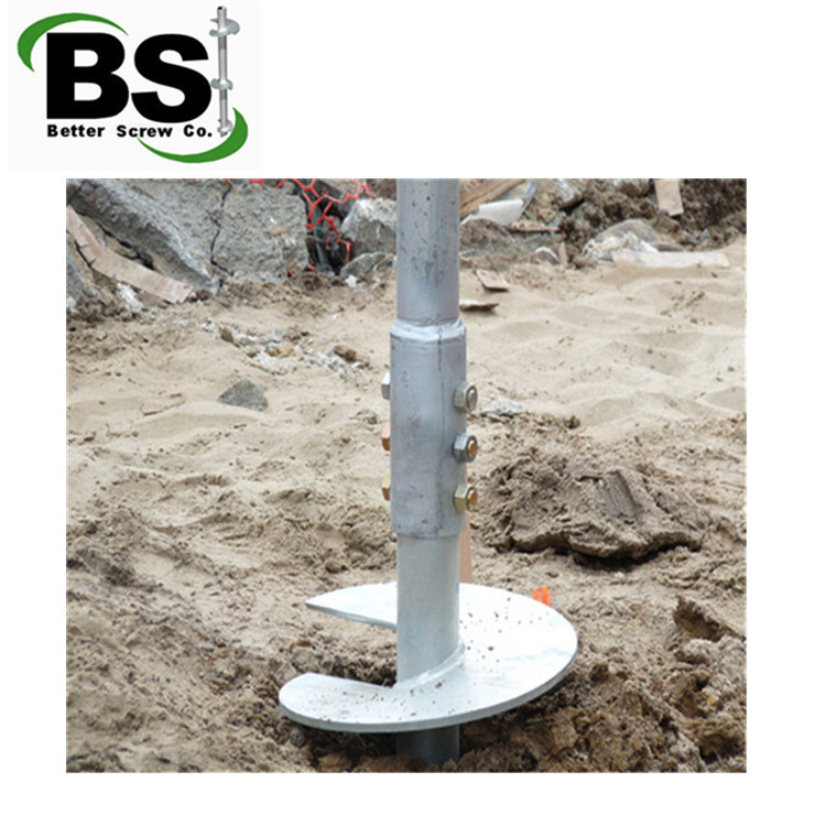 Galvanized earth grounding screw push helical pier for Foundation repair