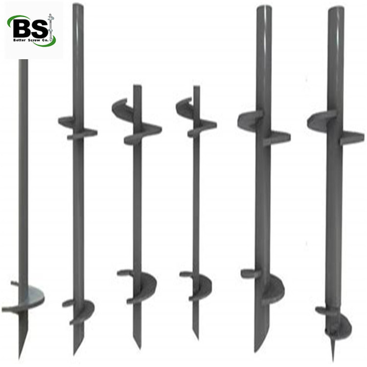 Galvanized Solar Ground Foundation Spike Anchor Screw helical piles for Solar bracket installation