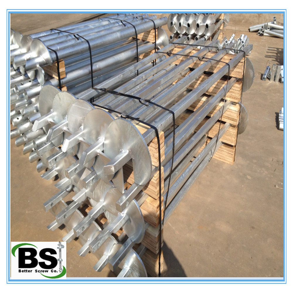 Galvanized square shaft helical pile with anchor coupling for building foundation repair