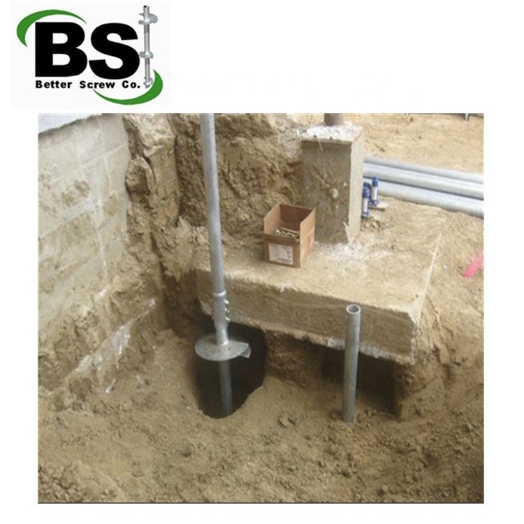 Manufacturer round shaft helical piles stability solid screw piers for foundation repairs