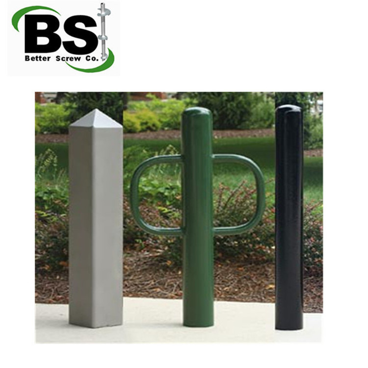 Galvanised stainless steel parking bollard for outdoor garden solar led lawn bollard lights