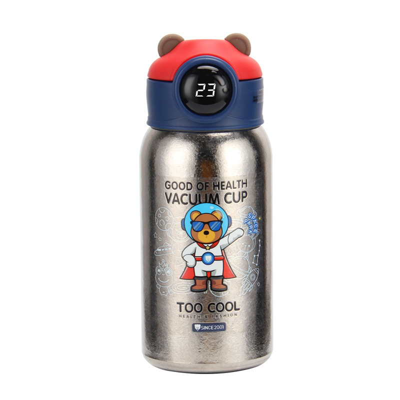 Children's straw thermos cup Kuangdi  vacuum intelligent touch screen temperature display children's titanium kids water bottle