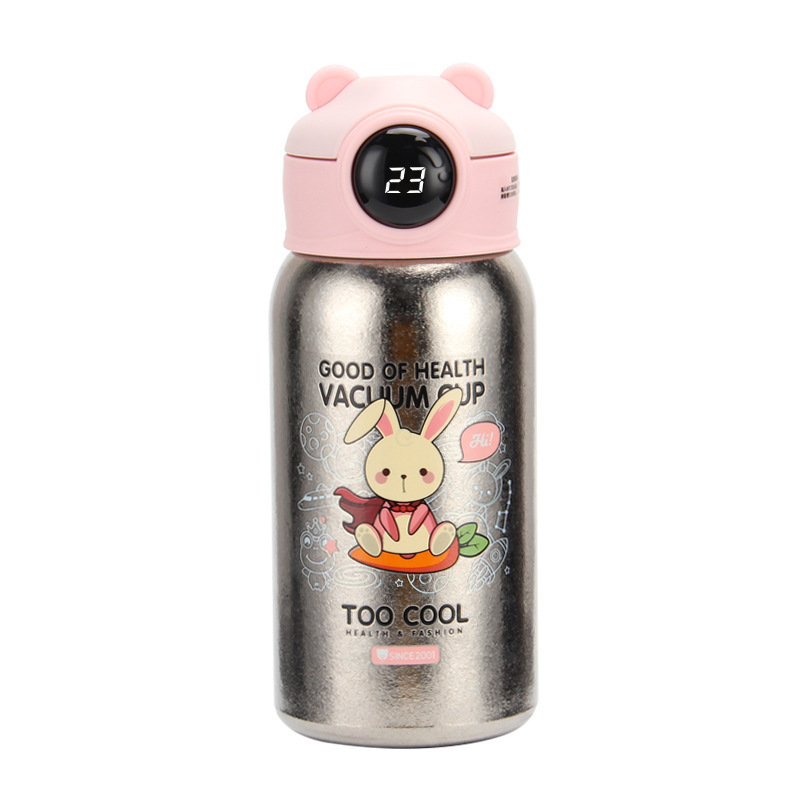 Children's straw thermos cup Kuangdi  vacuum intelligent touch screen temperature display children's titanium kids water bottle