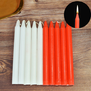 Red and white candles household lighting emergency column bar Western Restaurant atmosphere decoration 10 pieces