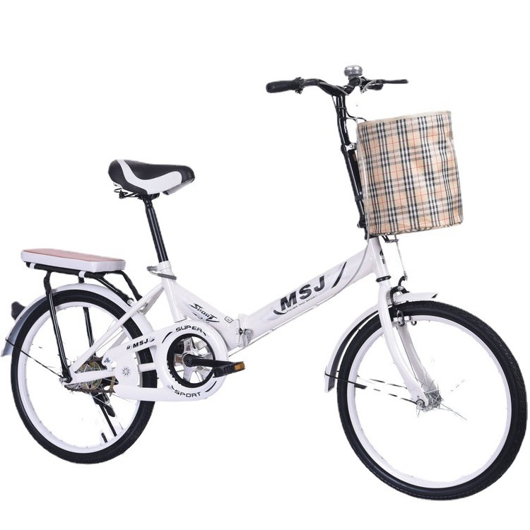 The new folding bicycle 20-inch non-variable speed bicycle, ordinary children students bicycle light vehicle wholesale