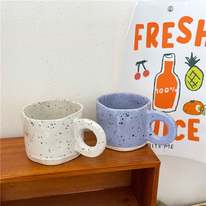 Splash cream purple geometric design shape mug couple milk breakfast mug ceramic mug can be customized