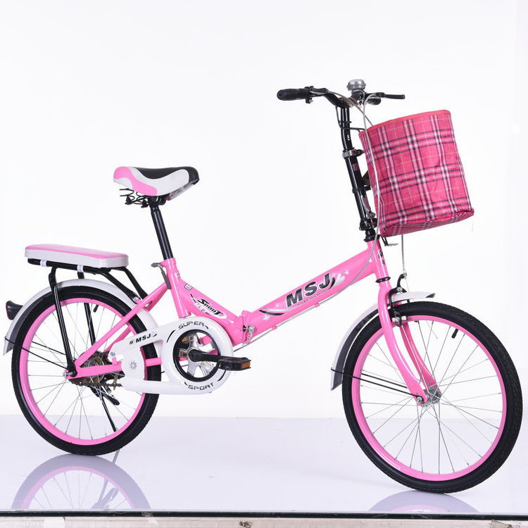 The new folding bicycle 20-inch non-variable speed bicycle, ordinary children students bicycle light vehicle wholesale