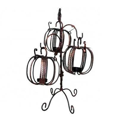 Pumpkin  shape Metal Tealight Candle Holder For Home Decor with metal stand