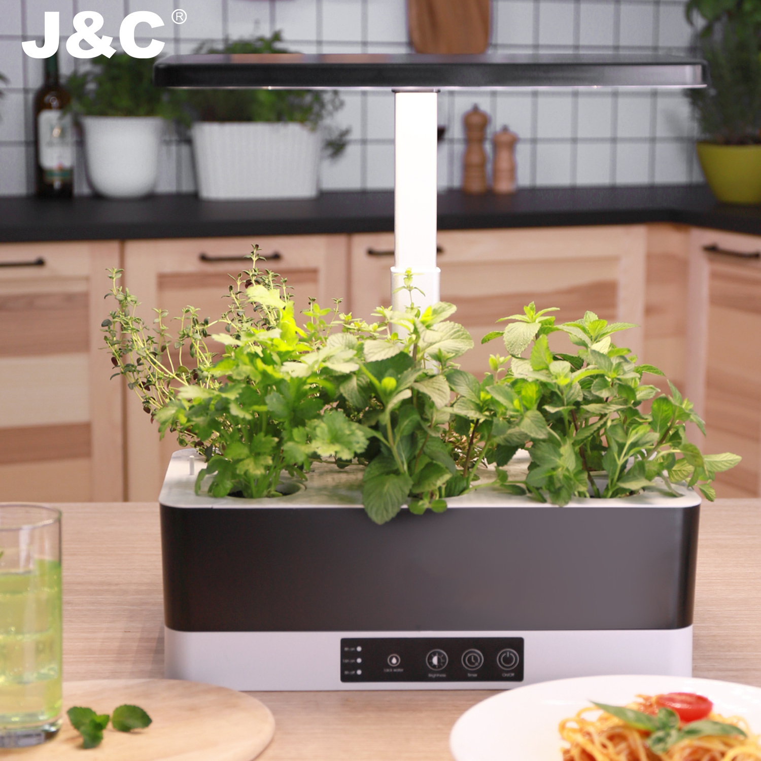 J&C High Quality Smart Mini Garden Wholesale Automatic Indoor Garden Hydroponic System Small Kitchen Home Planter Pot Smart Herb