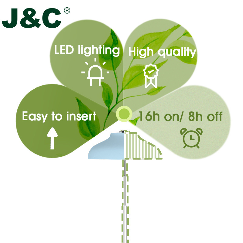 J&C Planter Mate eco friendly led umbrella plant grow light indoor garden smart home pot light for 5 to 8 inch flower pots