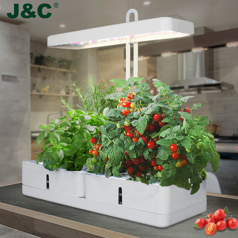 J&C Mini Garden Smart Pots Plants Indoor Hydroponic Growing System Small Removable Grow Box with Grow Light For Indoor Plants