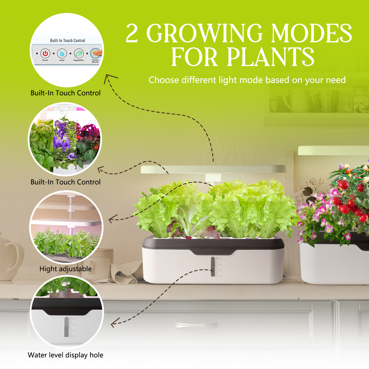 J&C Growing system led hydroponics garden indoor garden grow table smart home using gadgets