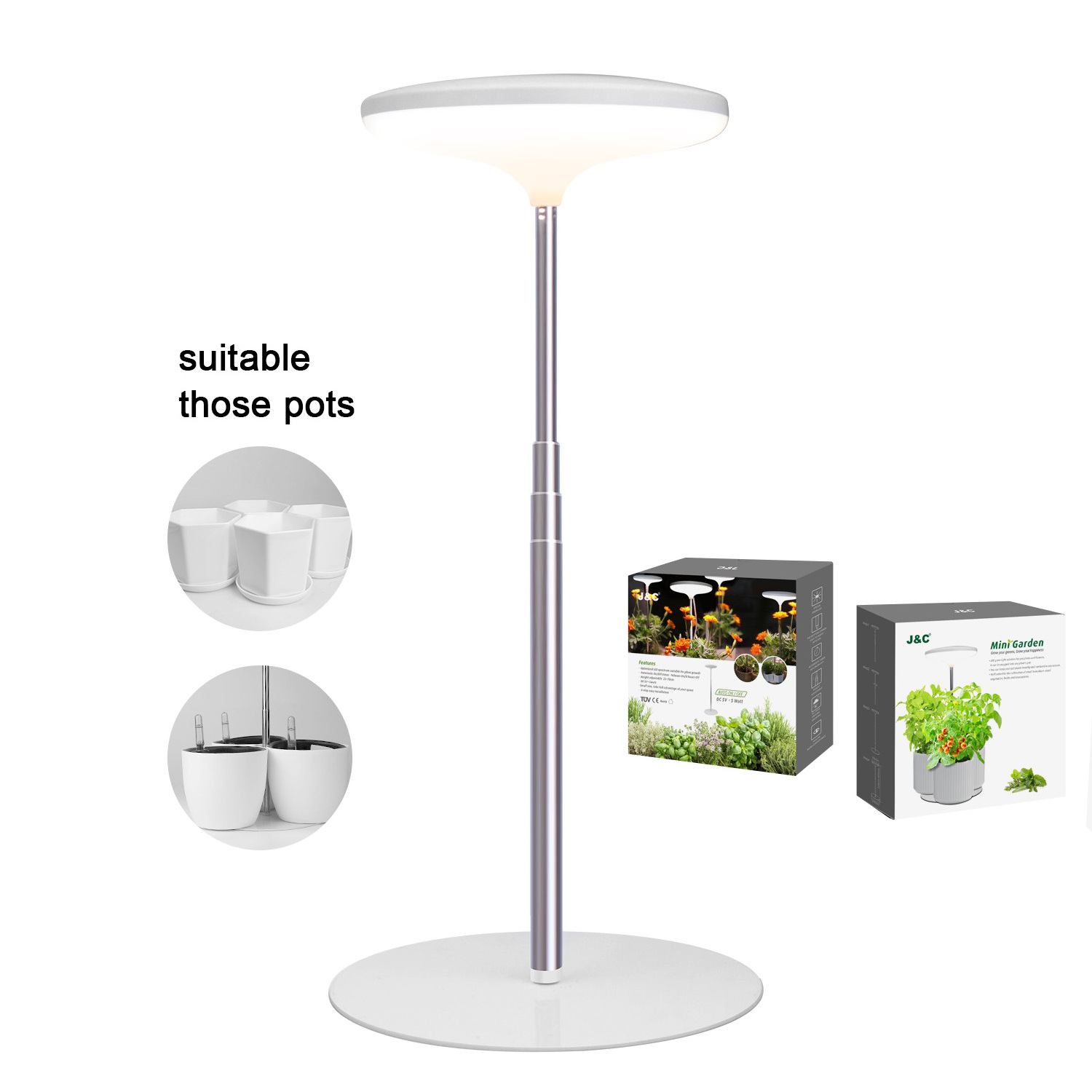 LED Umbrella plant grow light high power with base grow lamp for plants indoor herb planter with light indoor garden with light