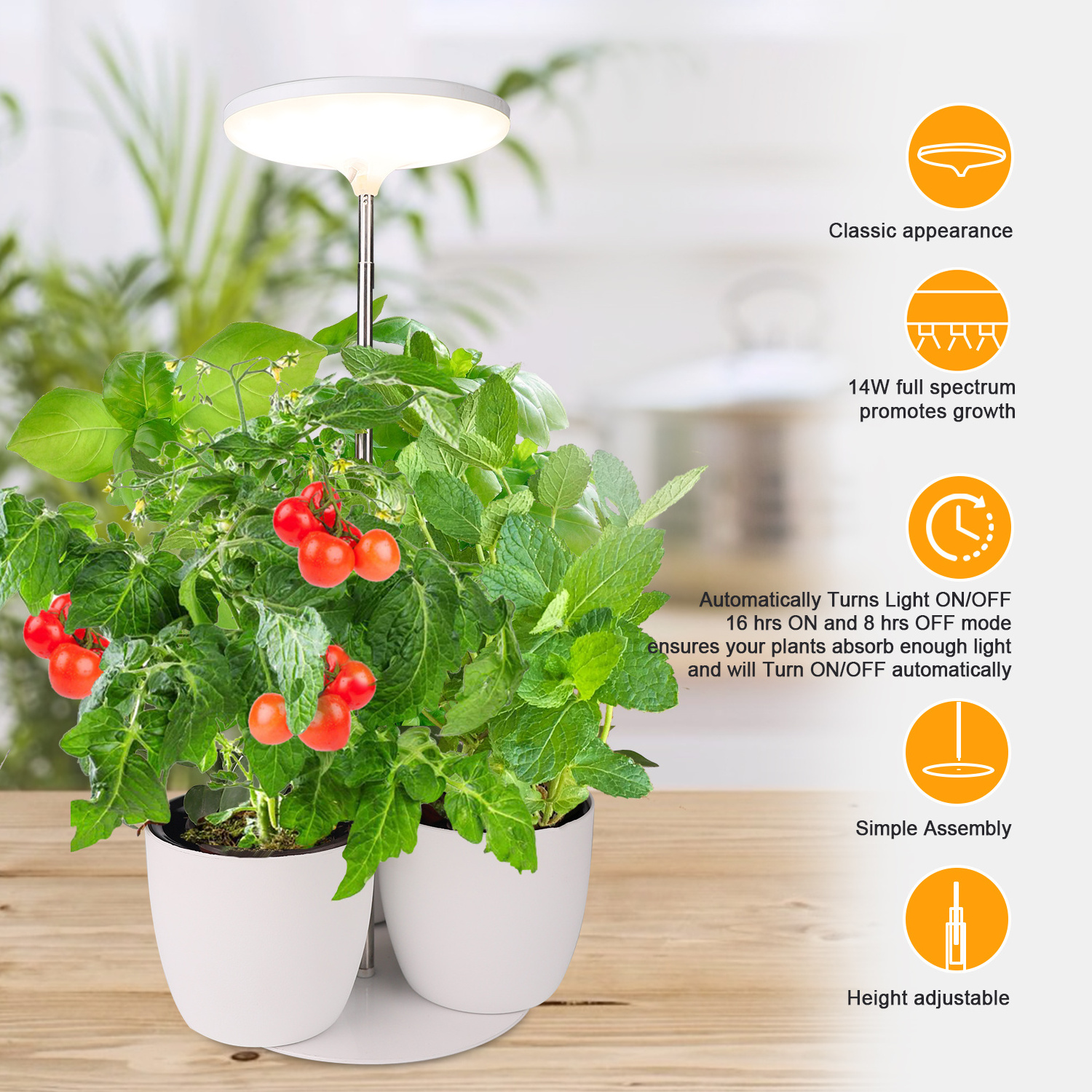 LED Umbrella plant grow light high power with base grow lamp for plants indoor herb planter with light indoor garden with light