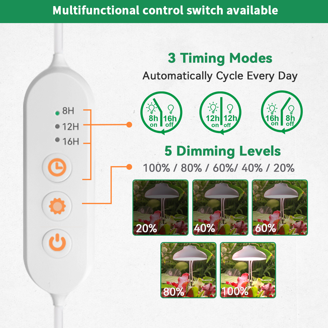 LED umbrella plant grow light intelligent decorative indoor garden adjustable smart garden pot de fleurs automatic timer