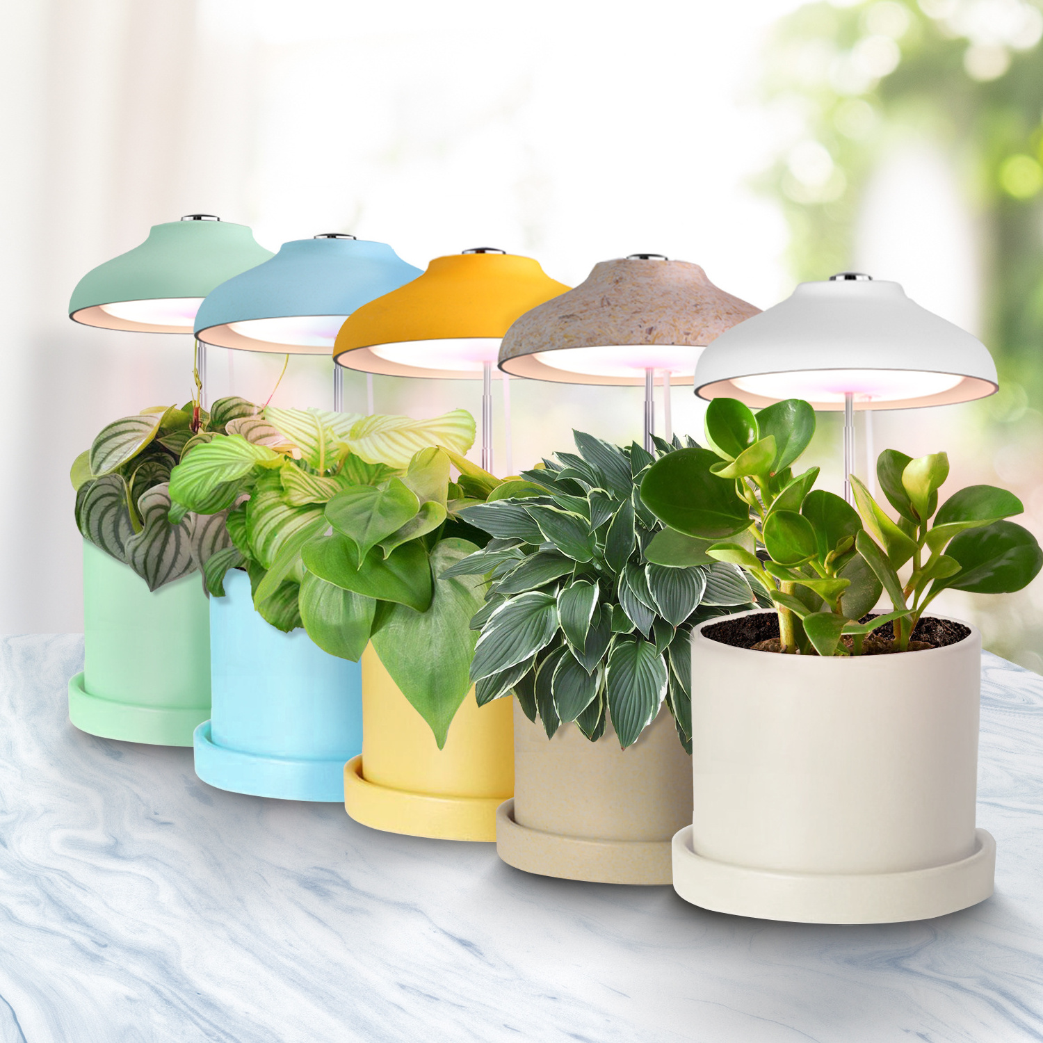 LED umbrella plant grow light intelligent decorative indoor garden adjustable smart garden pot de fleurs automatic timer