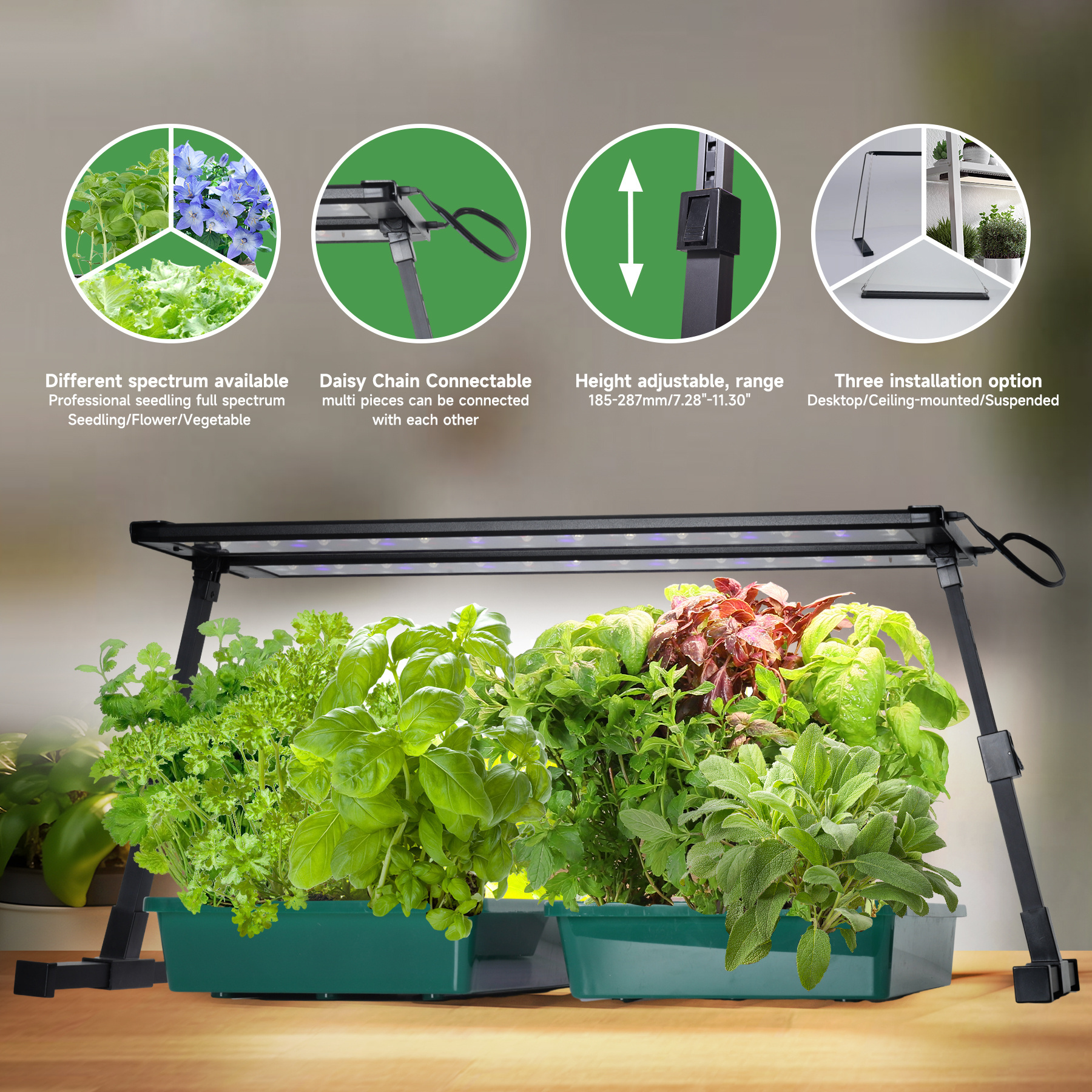 LED Seeding Start fixture with Grow Light indoor plant smart grow indoor led grow light for lettuce Sprouting Kit plant grow set