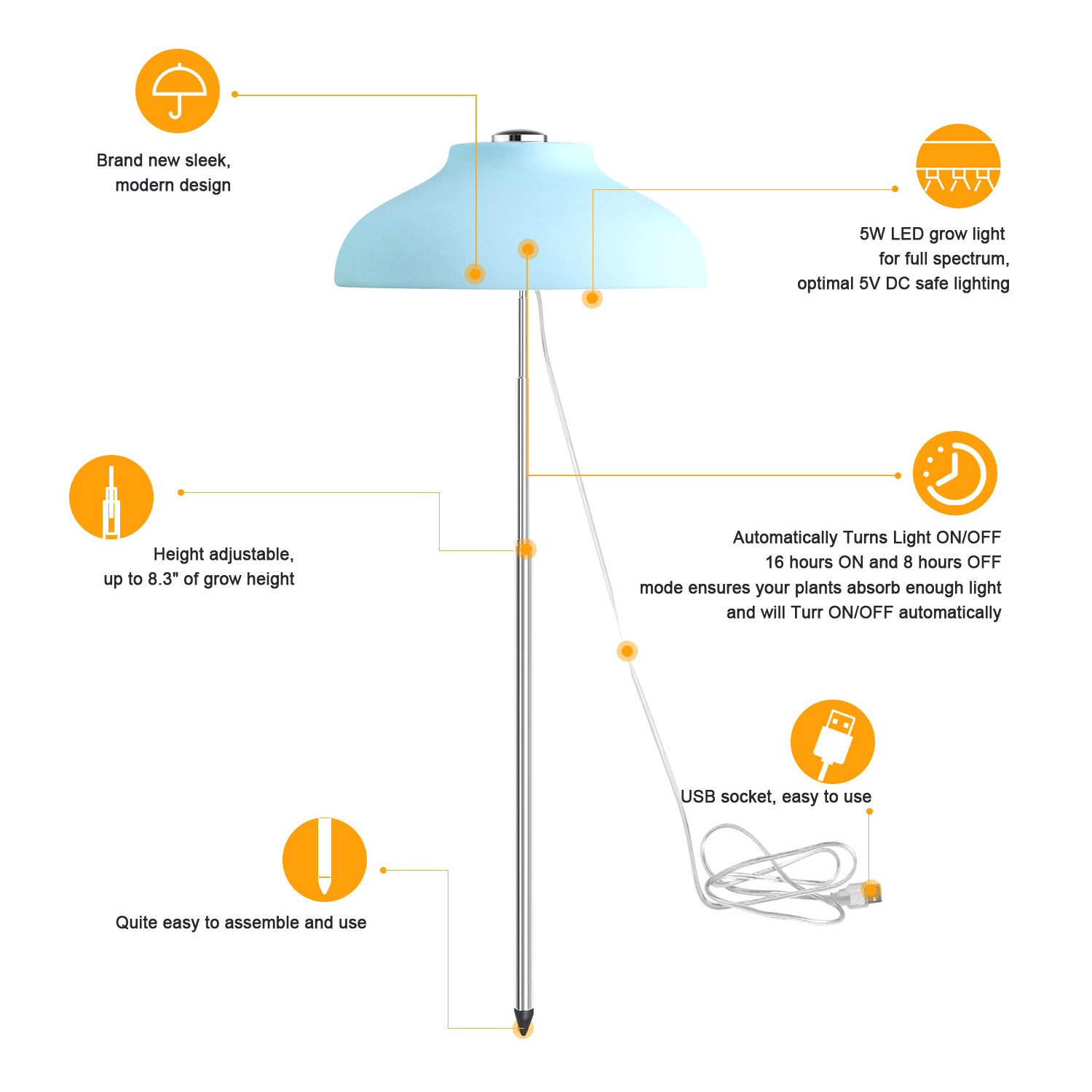 LED Indoor Garden eco-friendly indoor garden umbrella small grow light modern home decor and garden