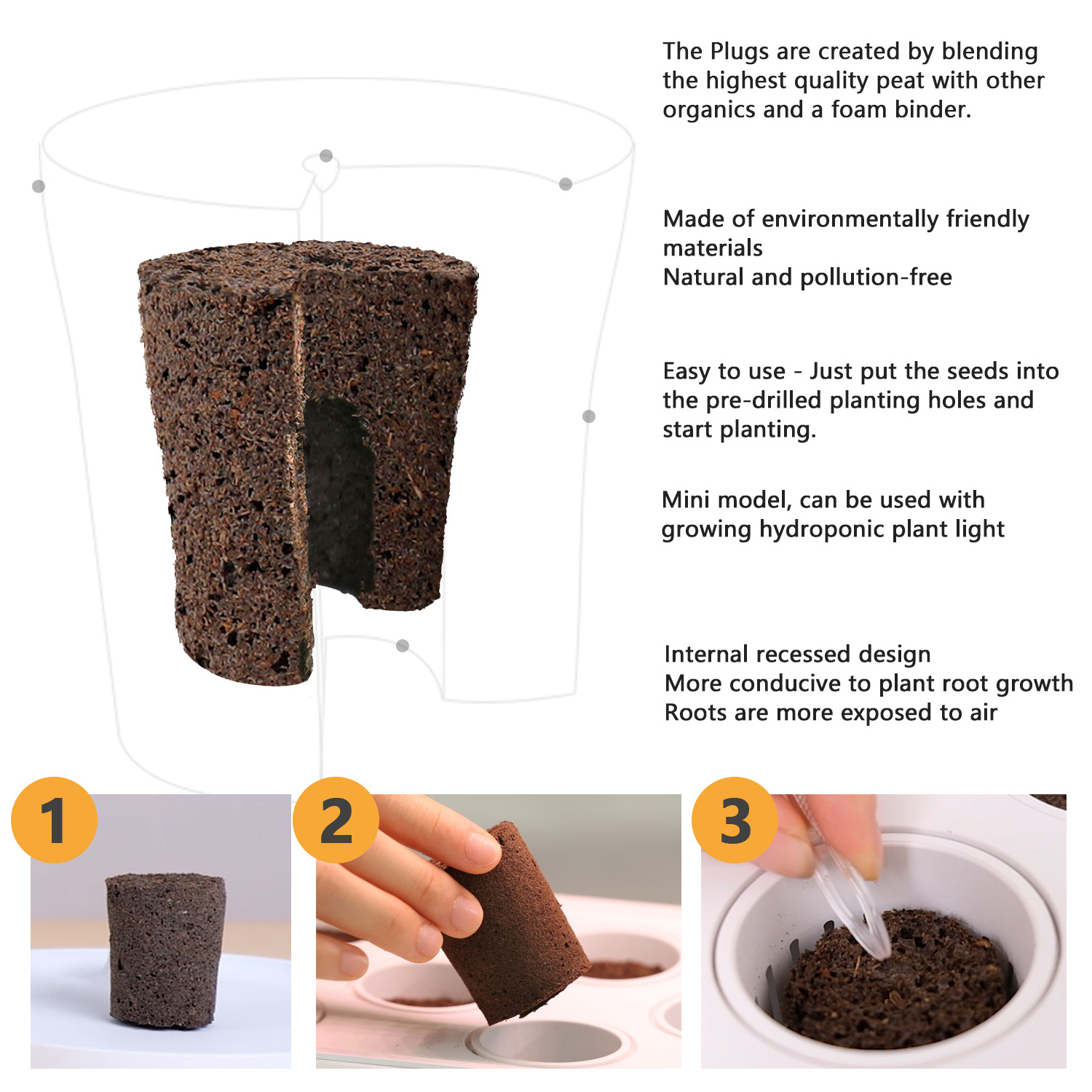 Smart Soil with nutrition peat soil block 10 pieces/set germination kit hydroponic indoor planter smart garden pods